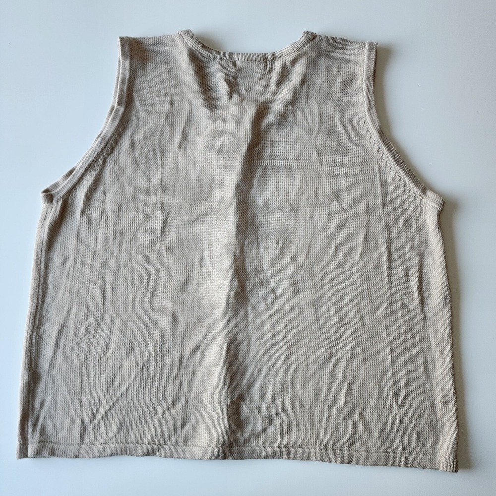 NEW Sweater Vest Womens XL Beige Embroidered Leaf Autumn Cottagecore Fall Indie - Picture 10 of 15